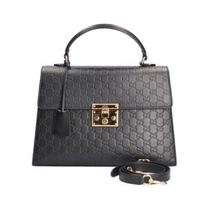 Gucci Handbag Shoulder Bag Sima Leather Black